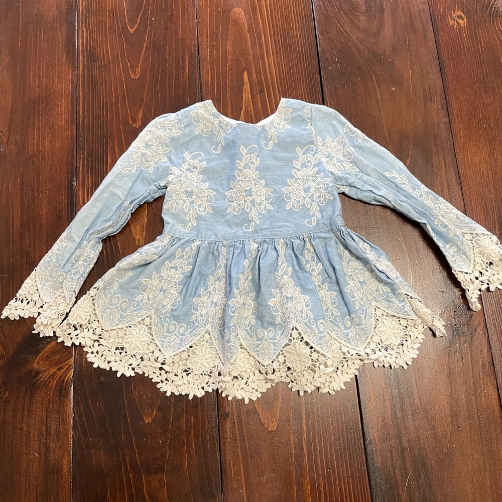 Baby girl dress denim and lace